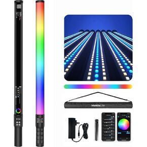 Mettlelite LS400C RGB LED عصا إضاءة كاملة اللون إخراج فيديو مستمر 2 قدم مع التحكم في التطبيق 2800K-8000K CRI96 TLCI97 RGB CCT HSI 10 تأثيرات ضوئية قابلة للتخصيص مدمجة في بطارية قابلة للشحن in Kuwait