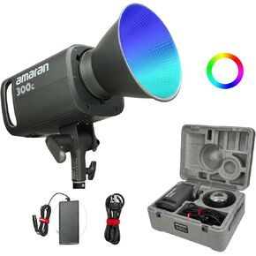 Aputure Amaran 300C RGBWW Full Color LED Video Light,300W Bi-Color 2500K to 7500K Bowens Mount Continuous Light Bluetooth App Control 9 System FX DC/AC Power Supply Silent Fan in Saudi Arabia