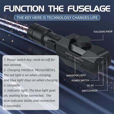 DAUERHAFT W110 تلسكوب رقمي USB ذكي، شاشة كاميرا أحادية تكبير 70X بدقة 2 ميجابكسل، 2 ميجابكسل، لمشاهدة المباريات الرياضية/الحفلات الموسيقية في الهواء الطلق/مراقبة منزلية ضد السرقة وما إلى ذلك in Saudi Arabia