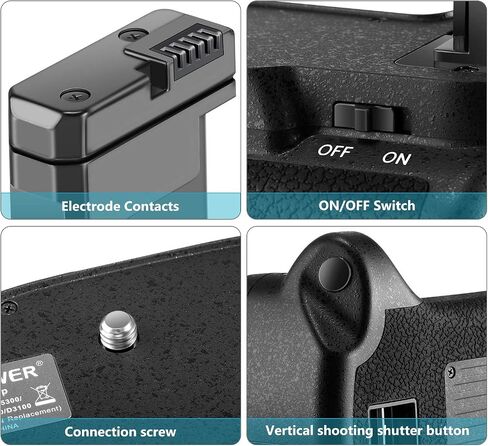 Neewer Professional Vertical Battery Grip Replacement for Nikon D3100/D3200/D3300/D5300 SLR Digital Camera, Works with 1 or 2 Pieces EN-EL14 Batteries in Saudi Arabia