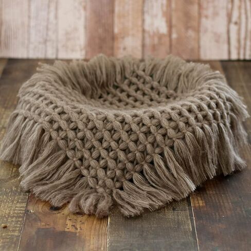 Zeroest Newborn Photography Baby Posing Layer Props Basket Filler Stuffer Mini Blanket Photoshoot HandKint Photo Wool Wrap (Dusty Pink) in Saudi Arabia