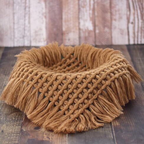 Zeroest Newborn Photography Baby Posing Layer Props Basket Filler Stuffer Mini Blanket Photoshoot HandKint Photo Wool Wrap (Dusty Pink) in Saudi Arabia