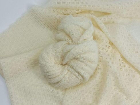 Honra 2Pcs Props for Newborn Photoshoot Mohair Wrap Headband Baby Photo Posing Photography Knit Textured Stretchy (Wrap only, Beige) in Saudi Arabia