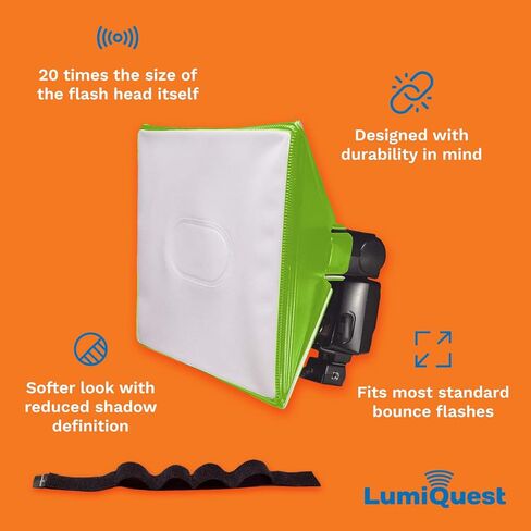 LumiQuest SoftBox III، موزع SoftBox صغير، موزع فلاش SoftBox وتصوير ناشر للضوء، صندوق ناعم صغير، صندوق ناعم محمول، تصميم عالمي لمضات الكاميرا الخارجية، أسود in Kuwait
