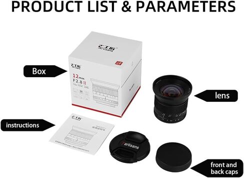 7artisans 12 مم F2.8 II عدسة واسعة الزاوية، متوافقة مع كاميرات APS-C Sony E-mount عديمة المرآة A5000 A5100 A6000 A6100 A6300 A6400 A6500 A6600 NEX-3 NEX-3N NEX-3R NEX-5T NEX-5R NEX-5 NEX- 5N نيكس-7 نيكس5C in Saudi Arabia