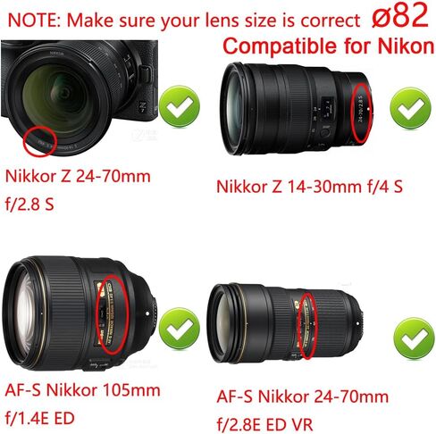 82mm Lens Cap Cover Compatible for Nikon Z9 Z7II Z6II Camera kit NIKKOR Z 24-70mm f/2.8 Lens (2 Pack) in Saudi Arabia