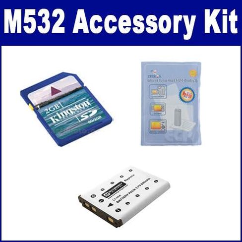 Synergy Digital Camera Accessory Kit, Compatible with Kodak EasyShare M532 Digital Camera - Kit Includes: SDKLIC7006 Battery, KSD2GB Memory Card, ZELCKSG Care & Cleaning in Saudi Arabia