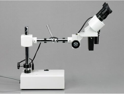 AmScope SE402Y Professional Binocular Stereo Microscope, WF10x and WF15x Eyepieces, 10X/15X/20X/30X Magnification, 1X and 2X Objectives, Tungsten Lighting, Boom-Arm Stand, 110V-120V in Saudi Arabia
