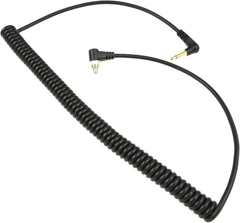 Foto&Tech 90in(2.3M) Stretch/23in Coiled HEAVY WEIGHT LOCKING 3.5mm to Male Flash PC Sync Cable with Screw Lock Compatible with PocketWizard Plus III/Plus II&Nikon Canon Most DSLR Camera Flash Trigger in Saudi Arabia