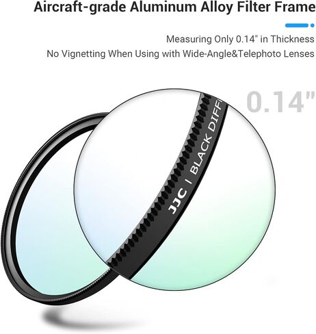 JJC 49mm Black Diffusion 1/2 Filter Promist Pro Mist Cinematic Dreamy Filter with 28-Layer Coatings for Canon EOS R100 R50 R10 with RF-S 18-45mm Lens, for M50 M6 Mark II with EF-M 15-45mm Lens & More in Saudi Arabia