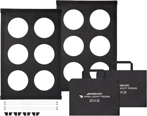 Westcott Pro Light Mods (عبوتان) - ملحق Softbox سريع لمحاكاة أضواء الاستاد، دعامة إضاءة المسرح، إضاءة عصرية لصناديق Softbox الطرف الثالث - Softbox قياسي 2 × 3 قدم (60.9 × 91.4 سم) in Kuwait