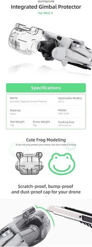 Gimbal Protector Camera Lens Cover Dust-Proof Case Transparent Accessories for DJI Mini 3 in Saudi Arabia