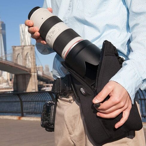 SPIDER HOLSTER – SpiderPro Medium Camera Lens Pouch for Any Belt Featuring One-Handed Zipper Access, Built-in Rain Hood, and Velcro Lens-Cap Tether – Designed to Fit 24-70mm Lens in Saudi Arabia