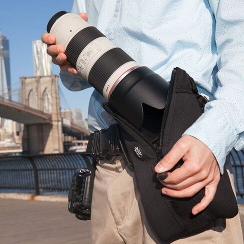 SPIDER HOLSTER – SpiderPro Medium Camera Lens Pouch for Any Belt Featuring One-Handed Zipper Access, Built-in Rain Hood, and Velcro Lens-Cap Tether – Designed to Fit 24-70mm Lens in Saudi Arabia