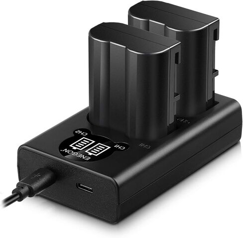 شاحن USB ENEGON EN-EL15 /EL15a/EL15b/EL15c LCD متوافق مع كاميرات Nikon Z6، Z7،D7500 D7000، D7100، D7200 D500، D600، D610، D750، D780 D800، D810، D850 in Saudi Arabia