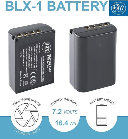 BM Premium BLX-1 High Capacity Battery for Olympus OM System OM-1 Cameras in Saudi Arabia