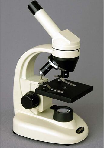 AmScope M130-LED Compound Monocular Microscope, WF10x Eyepiece, 40x-400x Magnification, Brightfield, LED Illumination, Plain Stage, Cordless Operation with Rechargeable Batteries in Saudi Arabia