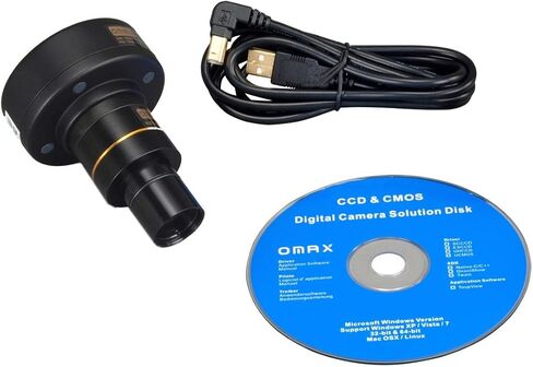 OMAX 40X-2500X مجهر LED رقمي ثلاثي العينيات مع كاميرا رقمية 3 ميجابكسل ومرحلة ميكانيكية مزدوجة الطبقة in Saudi Arabia