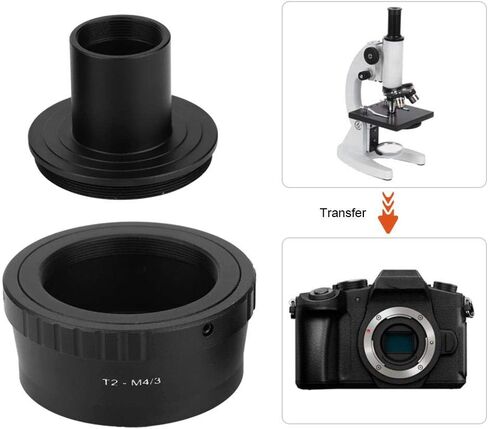 T2-M4/3 Microscope Adapter with M42 Thread, Converter for 23.2mm T Mount Microscope Eyepiece to for Olympus M4/3 Mount Mirrorless Camera in Saudi Arabia