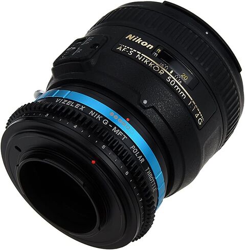 Vizelex Polar Throttle Lens Mount Adapter - Nikon Nikkor F Mount G-Type D/SLR Lens to Micro Four Thirds (MFT, M4/3) Mount Mirrorless Camera Body with Built-in Circular Polarizing Filter in Saudi Arabia