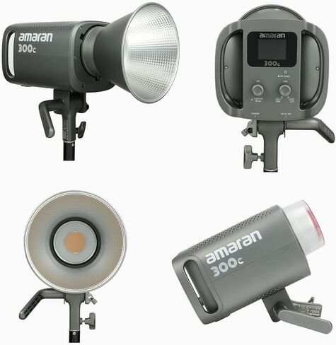Aputure Amaran 300C RGBWW Full Color LED Video Light,300W Bi-Color 2500K to 7500K Bowens Mount Continuous Light Bluetooth App Control 9 System FX DC/AC Power Supply Silent Fan in Saudi Arabia