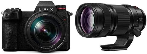 Panasonic LUMIX S1R Full Frame Mirrorless Camera with 47.3MP MOS High Resolution Sensor, 24-105mm F4 L-Mount S Series Lens, 4K HDR Video and 3.2" LCD - DC-S1RMK Black in Saudi Arabia