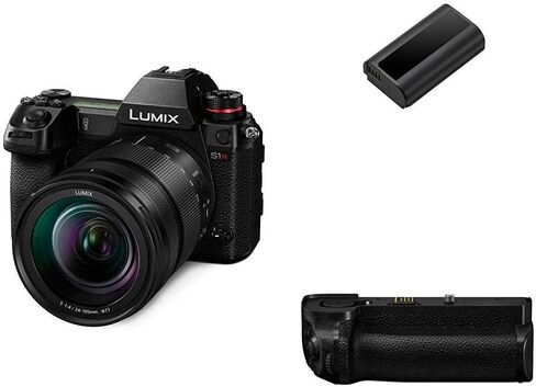Panasonic LUMIX S1R Full Frame Mirrorless Camera with 47.3MP MOS High Resolution Sensor, 24-105mm F4 L-Mount S Series Lens, 4K HDR Video and 3.2" LCD - DC-S1RMK Black in Saudi Arabia