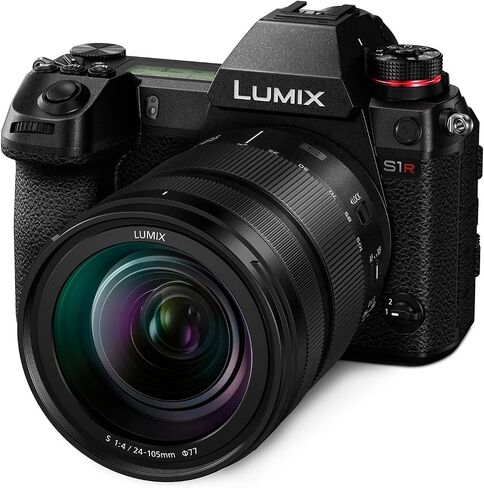 Panasonic LUMIX S1R Full Frame Mirrorless Camera with 47.3MP MOS High Resolution Sensor, 24-105mm F4 L-Mount S Series Lens, 4K HDR Video and 3.2" LCD - DC-S1RMK Black in Saudi Arabia