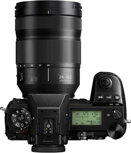 Panasonic LUMIX S1R Full Frame Mirrorless Camera with 47.3MP MOS High Resolution Sensor, 24-105mm F4 L-Mount S Series Lens, 4K HDR Video and 3.2" LCD - DC-S1RMK Black in Saudi Arabia