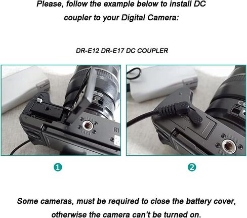 Raeisusp 5-8.4V USB Drive Cable ACK-E12 Power Supply + DR-E12 DC Coupler LP-E12 Dummy Battery DC Grip + 5V 3AMP USB Adapter Kit for Canon EOS M EOS M2 M10 M50 M100 M200 in Saudi Arabia
