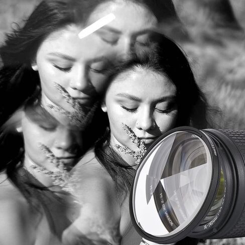 55/58/62/67/72/77/82mm Camera Filter Kaleidoscope Special Effects Photography Accessories DSLR Lens Prism (Size : With 58 adapter ring, Color : 8-Edge Prism) in Kuwait