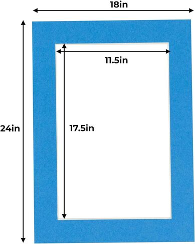 12x18 Mat for 18x24 Frame - Precut Mat Board Acid-Free Show Kit with Backing Board, and Clear Bags White 12x18 Photo Matte Made to Fit a 18x24 Picture Frame Matboard for Framing, Pack of 1 Mat in Kuwait