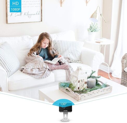 Zmodo Mini Pro، كاميرا أمان لاسلكية بمقبس 1080 بكسل، كاميرا منزلية ذكية داخلية مع كشف الحركة بالذكاء الاصطناعي، كاميرا مربية الحيوانات الأليفة، رؤية ليلية، صوت ثنائي الاتجاه، تطبيق الهاتف، Alexa ومساعد Google متاح in Kuwait