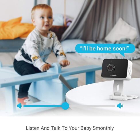 Zmodo Mini Pro، كاميرا أمان لاسلكية بمقبس 1080 بكسل، كاميرا منزلية ذكية داخلية مع كشف الحركة بالذكاء الاصطناعي، كاميرا مربية الحيوانات الأليفة، رؤية ليلية، صوت ثنائي الاتجاه، تطبيق الهاتف، Alexa ومساعد Google متاح in Kuwait