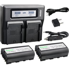 Kastar 2 Pack Battery and LCD Dual Fast Charger for Leica GEB211 GKL311 Leica ATX900 ATX1200 ATX1230 CS10 CS15 GS20 GNSS Receiver GPS900 GPS1200 GRX1200 GX1200 VIA Piper 100 Piper 200 RX1200 RX900 in Saudi Arabia