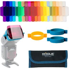 Rogue Flash Gels for Speedlights - 20 Gel Colors - Universal Fit Lighting Filters - Gels Printed for Easy Identification - Combo Kit for Portrait Photographers in Saudi Arabia