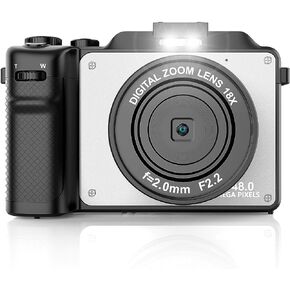 كاميرا تسجيل فيديو، كاميرا رقمية 4K بدقة 48 ميجابكسل مع واي فاي، بطاقة TF 32G مجانية وحزام يد، تركيز تلقائي ومضاد للاهتزاز، 7 مرشحات ألوان مدمجة، كشف الوجه، شاشة IPS 3 بوصة، زاوية واسعة 140 درجة، تقريب رقمي 18X A08 in Kuwait