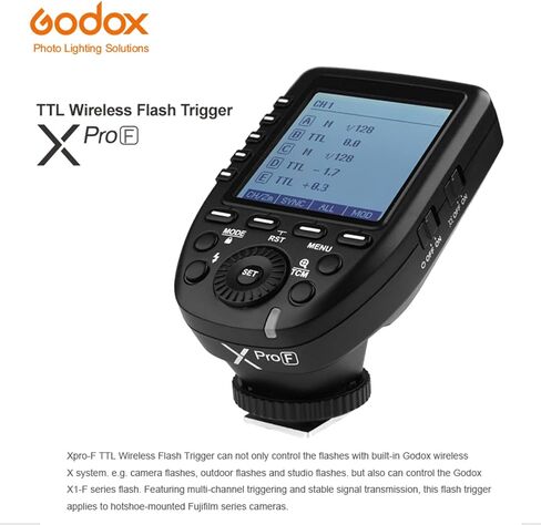 Godox Xpro-F TTL Wireless Flash Trigger 1/8000s HSS for Fujifilm GFX50S, X-Pro2, X-T20, X-T2, X-T1 Digital Camera in Saudi Arabia