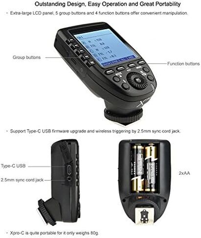 Godox Xpro-F TTL Wireless Flash Trigger 1/8000s HSS for Fujifilm GFX50S, X-Pro2, X-T20, X-T2, X-T1 Digital Camera in Saudi Arabia