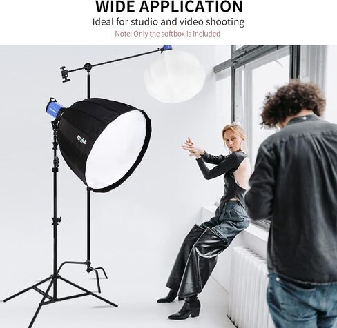 Selens Parabolic Deep Softbox 27.5 inches / 70 Centimeters Hexadecagon Quick Collapsible Umbrella Softbox with Bowens Speedring Mount for Photo Studio Lighting Flash Light in Kuwait