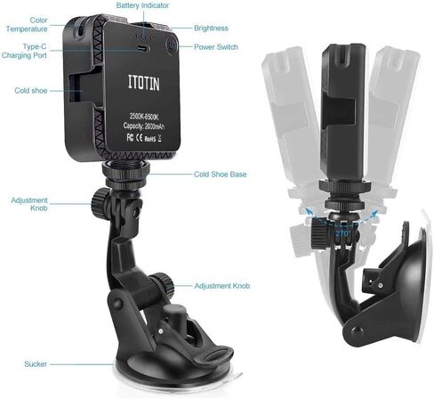 طقم إضاءة للمؤتمرات الفيديو، مصباح فيديو ليد للعمل عن بعد، إضاءة للمؤتمرات الفيديو، مكالمات التكبير، البث المباشر، ضوء فيديو قابل للتعديل مع ترقية كأس الشفط in Kuwait