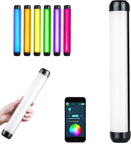 عصا ضوء فيديو LED باليد من ويليت K21 RGB ، ضوء التصوير الفوتوغرافي مع مغناطيس وإضاءة خافتة اللون 2500K-8500K مدمج قابلة للشحن حامل ضوء in Kuwait