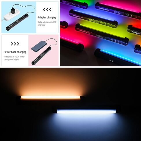 عصا ضوء فيديو LED باليد من ويليت K21 RGB ، ضوء التصوير الفوتوغرافي مع مغناطيس وإضاءة خافتة اللون 2500K-8500K مدمج قابلة للشحن حامل ضوء in Kuwait