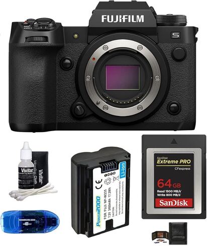 Fujifilm X-H2S Mirrorless Digital Camera Body Bundle, Includes: SanDisk 64GB Extreme PRO CFexpress Memory Card Type B, Spare Battery + More (6 Items) in Kuwait