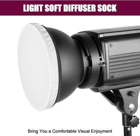 غطاء مصباح أبيض ناعم من Fotoconic Diffuser Sock لـ 7 بوصات / 18 سم، مثالي لمصباح الفيديو Strobe Flash LED [4-Pack] in Saudi Arabia