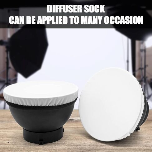 غطاء مصباح أبيض ناعم من Fotoconic Diffuser Sock لـ 7 بوصات / 18 سم، مثالي لمصباح الفيديو Strobe Flash LED [4-Pack] in Saudi Arabia