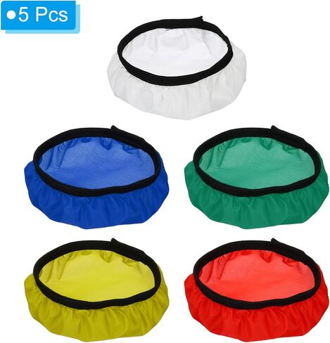 PATIKIL 7" 18cm Soft Diffuser Lamp Cover, 5 Pack Cloth Diffuser Strobe Reflector Lamp Sock for Flash Light Beauty Dish Photography Studio, Multicolor in Kuwait