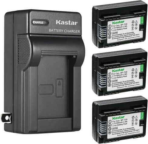 Kastar 1-Pack BP-709 Battery and AC Wall Charger Replacement for Canon LEGRIA HF M406 HFM406, LEGRIA HF M506 HFM506, LEGRIA HF M606 HFM606, LEGRIA HF M706 HFM706, LEGRIA HF M806 HFM806 Camera in Saudi Arabia