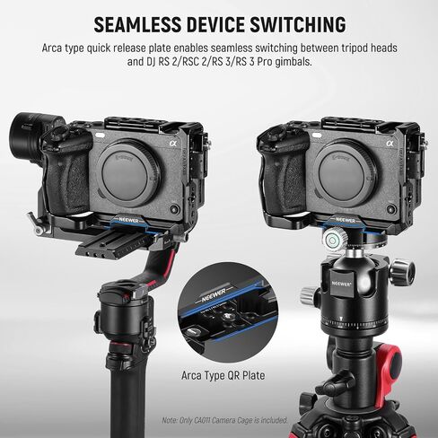 NEEWER FX3 FX30 Cage and XLR Handle Extension Kit with HDMI Cable Clamp, NATO Rail, 3/8" ARRI Locating Holes, 1/4" Thread, Compatible with Sony FX3 FX30 Original XLR Handle DJI RS2 RS3 Gimbal, CA024 in Saudi Arabia