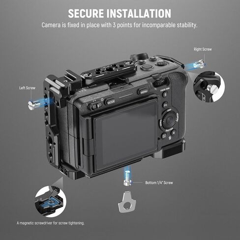 NEEWER FX3 FX30 Cage and XLR Handle Extension Kit with HDMI Cable Clamp, NATO Rail, 3/8" ARRI Locating Holes, 1/4" Thread, Compatible with Sony FX3 FX30 Original XLR Handle DJI RS2 RS3 Gimbal, CA024 in Saudi Arabia